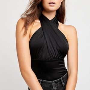 Intimately Free People 100 ways convertible body suit size large black - NWOT